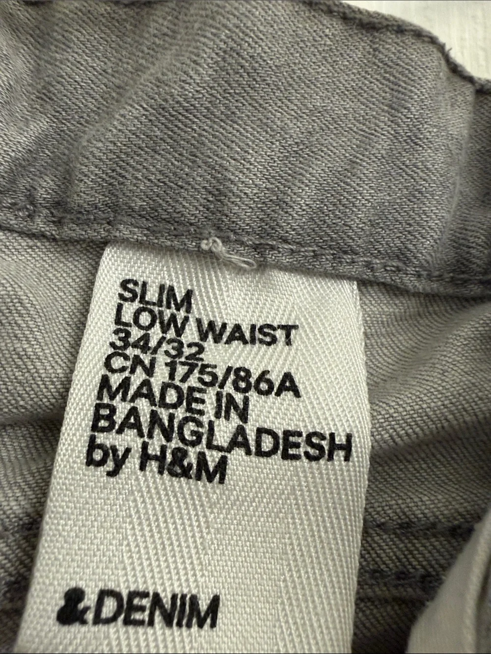 H&M Men's Slim Straight Jeans in Gray Fade